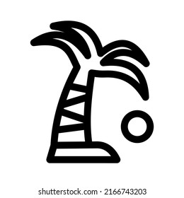 icono de árbol de coco o logotipo símbolo de signo aislado ilustración vectorial - iconos vectoriales de estilo negro de alta calidad
