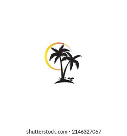 Kokosnuss-Baumsymbol Logo Vorlage Vektorgrafik-Design 