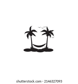 diseño de ilustración de vector de plantilla de logotipo de árbol de coco 