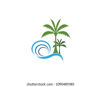 Coconut  tree icon logo vector template