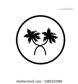 coconut  tree icon on gray background.vector illustration.eps10.