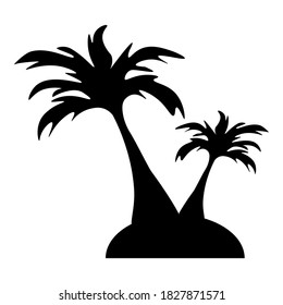 icono del árbol de coco en fondo blanco