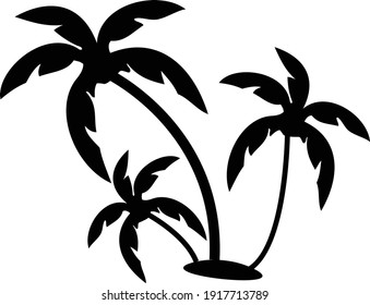 coconut tree icon on white background