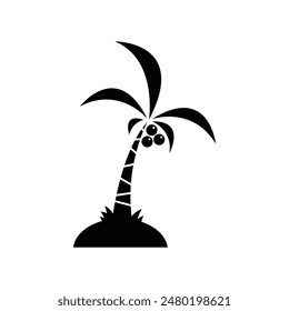 Coconut tree icon on white background. Flat design vector. Eps 10.