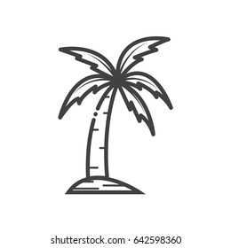 coconut tree icon outline