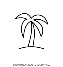 coconut tree icon. Outline style design isolated on white background