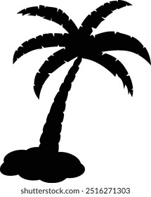 Coconut Tree icon, palm tree icon, tree of coconut, Black Palm Trees