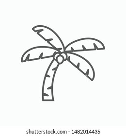 coconut tree icon, palm illustration, tree vector