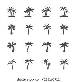 Coconut Tree Icon Set, Vector Eps10.