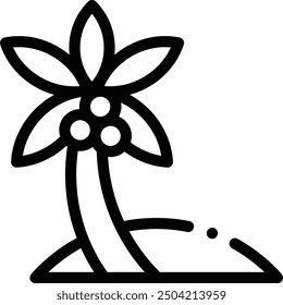 coconut tree icon. Thin Linear Style Design Isolated On White Background