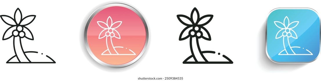 coconut tree icon. Thin Linear, Regular and Button Style Design Isolated On White Background