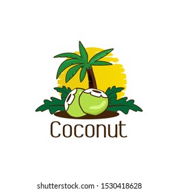 Coconut tree icon vector concept design illustration