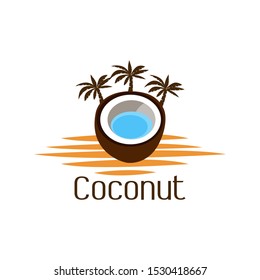 Coconut tree icon vector concept design illustration