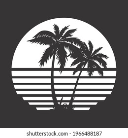 coconut tree icon. vector illustration. t shirt graphic