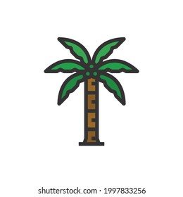 Icono de árbol de coco Ilustración de vectores, naturaleza, madera
