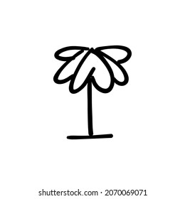 icono de árbol de coco en vector. Logotipo - Doodle