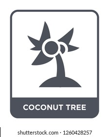 coconut tree icon vector on white background, coconut tree simple element illustration