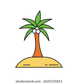 Icono de árbol de coco con fondo blanco Vector Ilustración de stock