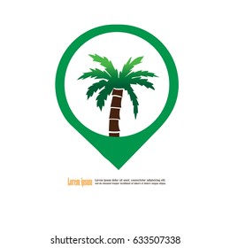 coconut tree icon.vector illustration.eps10.