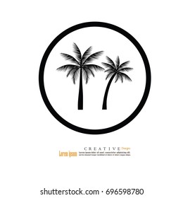 coconut tree icon.vector illustration.eps10.