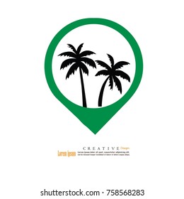 coconut tree icon.vector illustration.eps10.