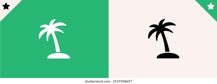 Árbol de coco icon.Ilustración vectorial.eps10.Naturaleza de árboles

