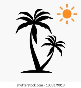 ilustración de árbol de coco, de estilo plano. ilustración vectorial.