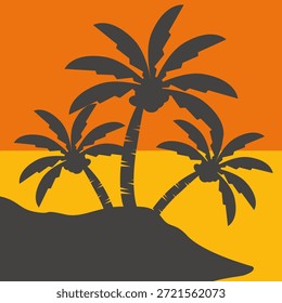 Ilustración de árbol de coco. Diseño de árbol de coco de estilo plano. Tema de verano palmera.beach.