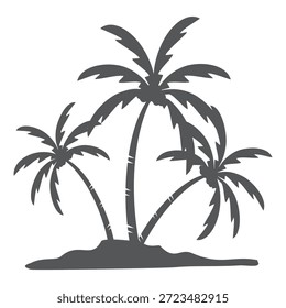 Coconut tree illustration. Flat style coconut tree design. Summer theme palm tree.beach.