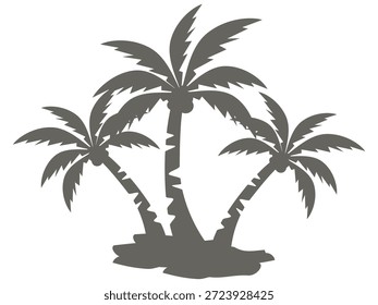 Coconut tree illustration. Flat style coconut tree design. Summer theme palm tree.beach.