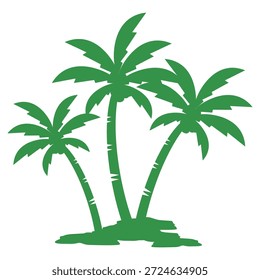 Coconut tree illustration. Flat style coconut tree design. Summer theme palm tree.beach.