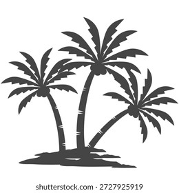 Ilustración de árbol de coco. Diseño de árbol de coco de estilo plano. Tema de verano palmera.beach.