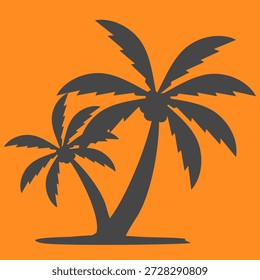 Ilustração de coqueiro. Design de coqueiro de estilo plano. Verão tema palmeira.praia.