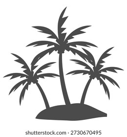 Ilustración de árbol de coco. Diseño de árbol de coco de estilo plano. Silueta del árbol de coco del tema de verano palm tree.beach.coconut