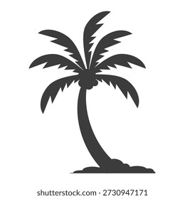 Ilustración de árbol de coco. Diseño de árbol de coco de estilo plano. Silueta del árbol de coco del tema de verano palm tree.beach.coconut
