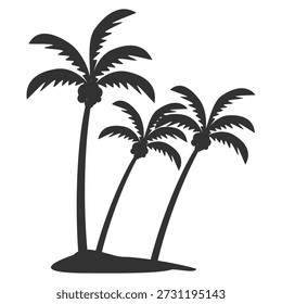 Ilustración de árbol de coco. Diseño de árbol de coco de estilo plano. Silueta del árbol de coco del tema de verano palm tree.beach.coconut