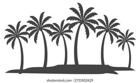 Ilustración de árbol de coco. Diseño de árbol de coco de estilo plano. Silueta del árbol de coco del tema de verano palm tree.beach.coconut