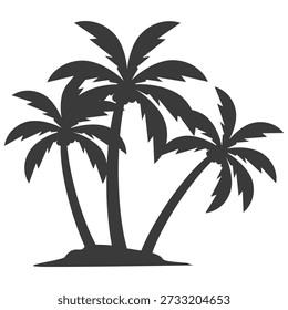 Ilustración de árbol de coco. Diseño de árbol de coco de estilo plano. Silueta del árbol de coco del tema de verano palm tree.beach.coconut