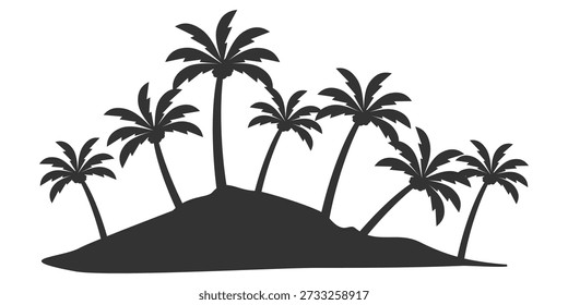 Ilustración de árbol de coco. Diseño de árbol de coco de estilo plano. Silueta del árbol de coco del tema de verano palm tree.beach.coconut