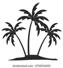 Ilustración de árbol de coco. Diseño de árbol de coco de estilo plano. Silueta del árbol de coco del tema de verano palm tree.beach.coconut