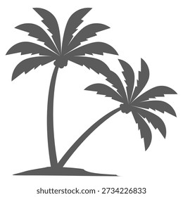 Ilustración de árbol de coco. Diseño de árbol de coco de estilo plano. Silueta del árbol de coco del tema de verano palm tree.beach.coconut