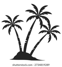 Ilustración de árbol de coco. Diseño de árbol de coco de estilo plano. Silueta del árbol de coco del tema de verano palm tree.beach.coconut