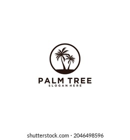 coconut tree illustration on white background
