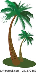 ILUSTRACIÓN DEL ÁRBOL DE COCO CON FONDO BLANCO DE IMAGEN PNG