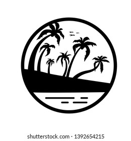 Coconut Tree Inside Circle Vector Illustration Stock Vector (Royalty ...