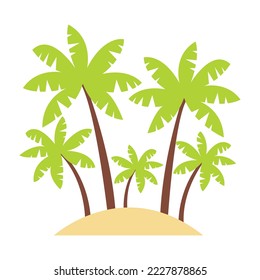 coconut tree island isolated on a white background