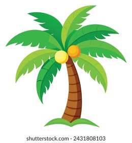 Coconut tree Isolated flat vector illustration