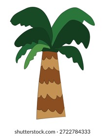 Un árbol de coco aislado en un fondo blanco