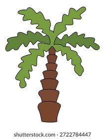 Árbol de coco aislado en un fondo blanco