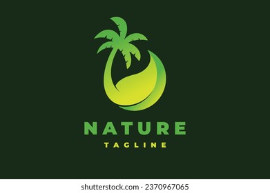 coconut tree leaf nature logo